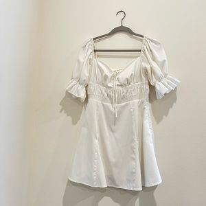 White Eggie Prairie Dress with Puff Sleeves